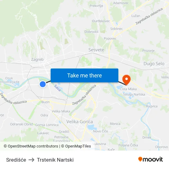 Središće to Trstenik Nartski map
