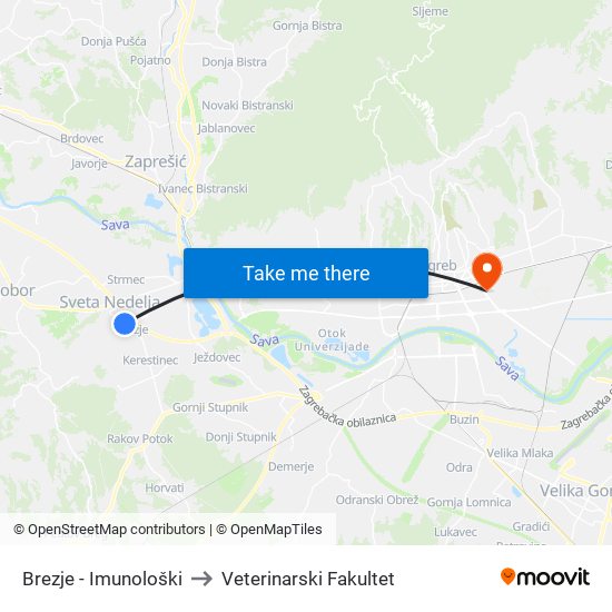 Brezje - Imunološki to Veterinarski Fakultet map