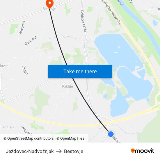 Ježdovec-Nadvožnjak to Bestovje map