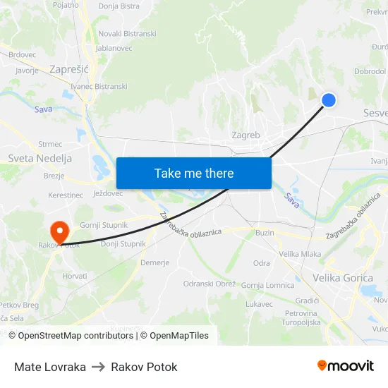 Mate Lovraka to Rakov Potok map