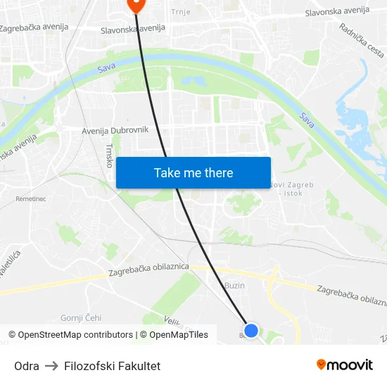 Odra to Filozofski Fakultet map