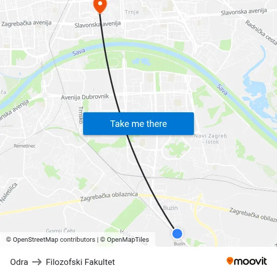 Odra to Filozofski Fakultet map