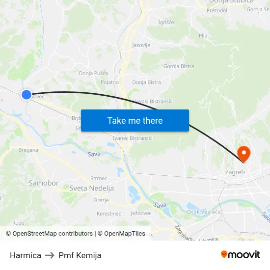 Harmica to Pmf Kemija map