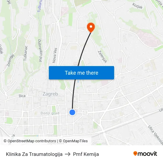Klinika Za Traumatologija to Pmf Kemija map