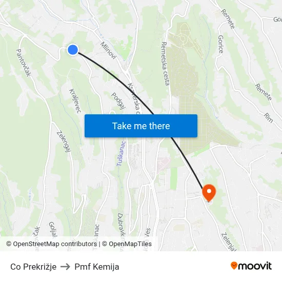 Co Prekrižje to Pmf Kemija map
