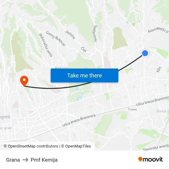 Grana to Pmf Kemija map