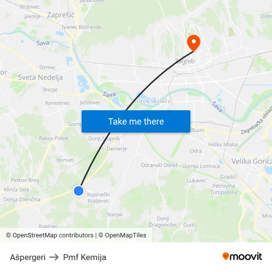 Ašpergeri to Pmf Kemija map