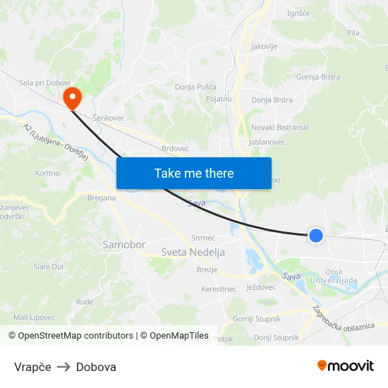 Vrapče to Dobova map