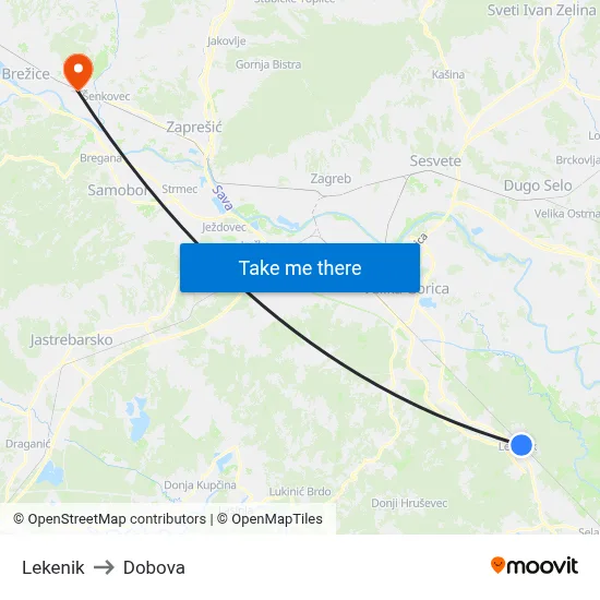 Lekenik to Dobova map