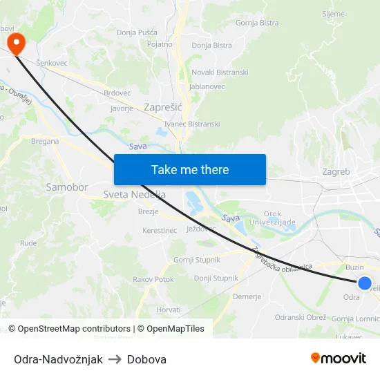 Odra-Nadvožnjak to Dobova map
