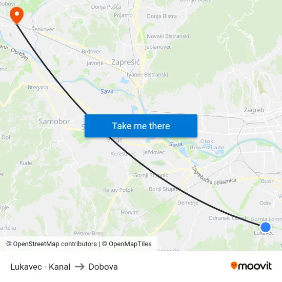 Lukavec - Kanal to Dobova map