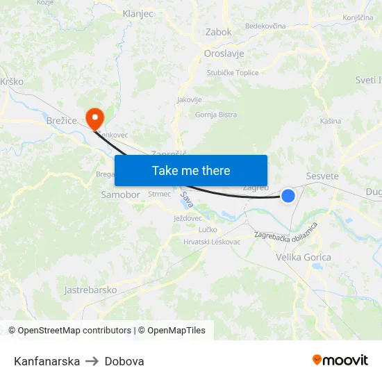 Kanfanarska to Dobova map