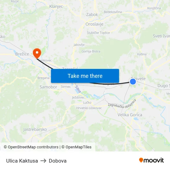 Ulica Kaktusa to Dobova map