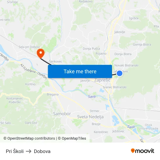 Pri Školi to Dobova map