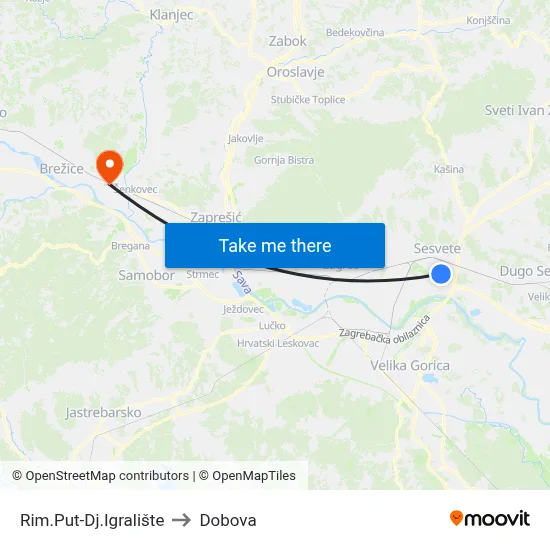 Rim.Put-Dj.Igralište to Dobova map