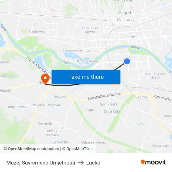 Muzej Suvremene Umjetnosti to Lučko map