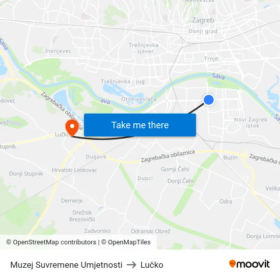 Muzej Suvremene Umjetnosti to Lučko map