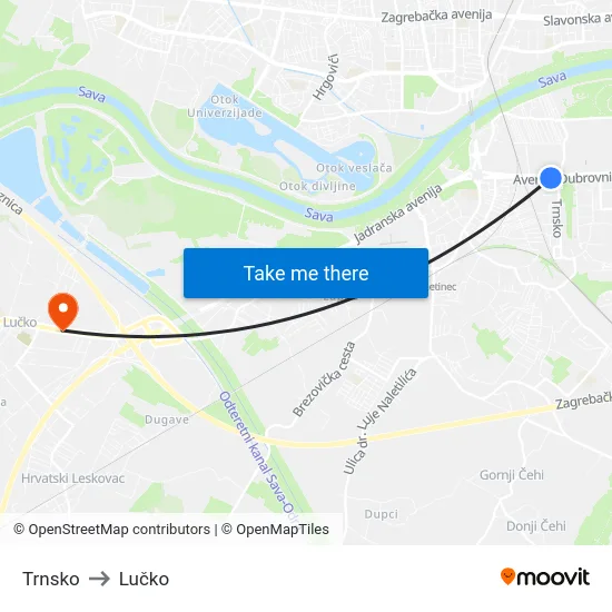 Trnsko to Lučko map