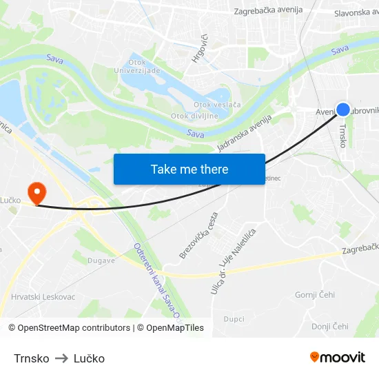 Trnsko to Lučko map