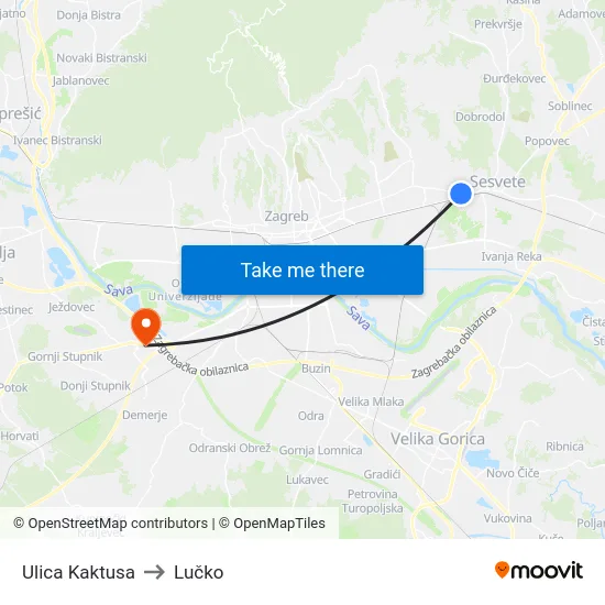 Ulica Kaktusa to Lučko map