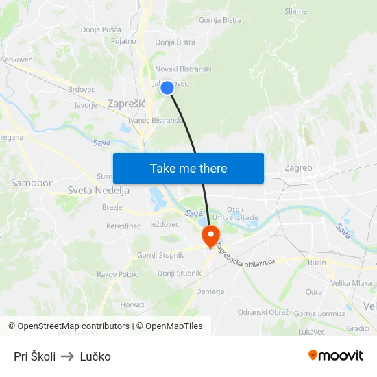 Pri Školi to Lučko map