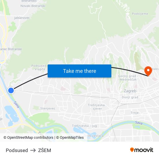 Podsused to ZŠEM map