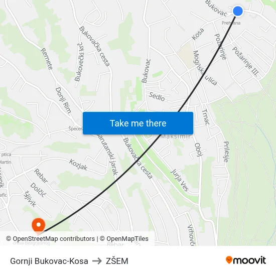 Gornji Bukovac-Kosa to ZŠEM map