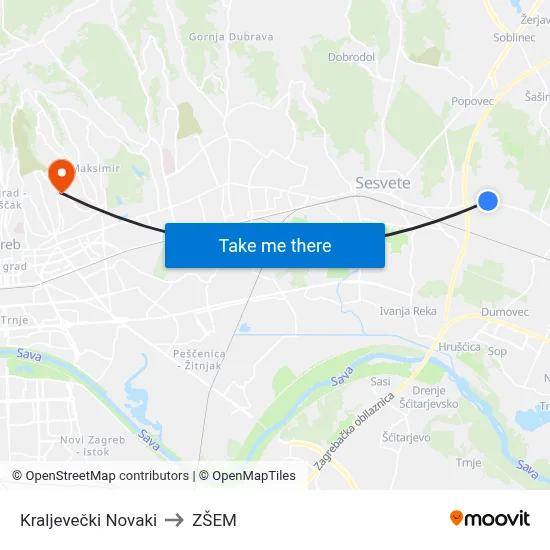 Kraljevečki Novaki to ZŠEM map