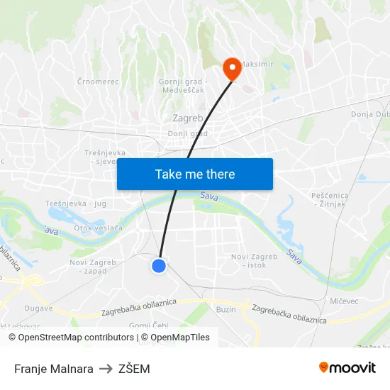 Franje Malnara to ZŠEM map