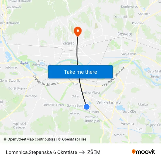 Lomnnica,Stepanska 6 Okretište to ZŠEM map