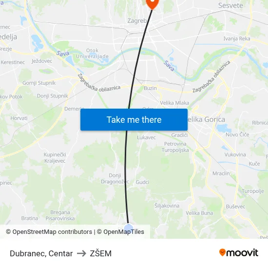 Dubranec, Centar to ZŠEM map