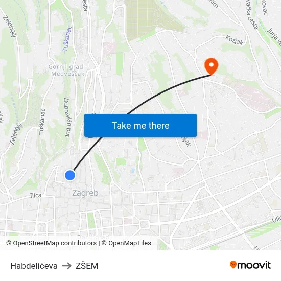 Habdelićeva to ZŠEM map