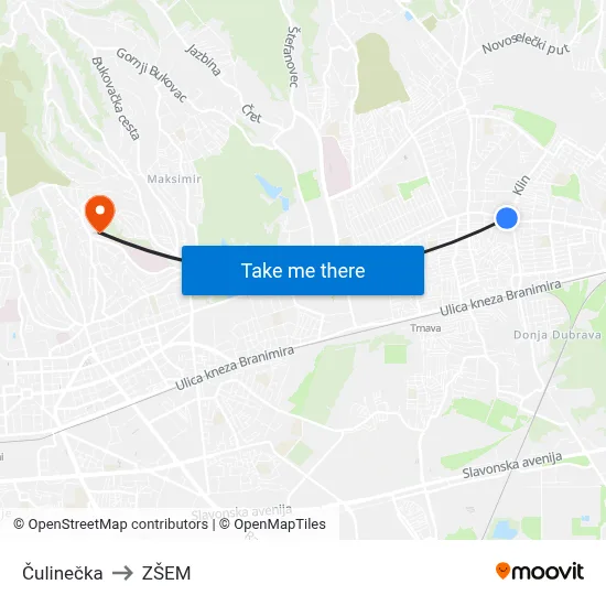 Čulinečka to ZŠEM map