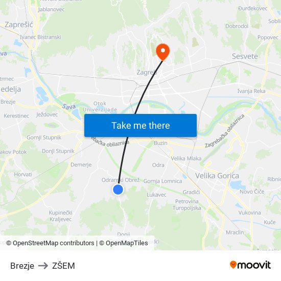 Brezje to ZŠEM map