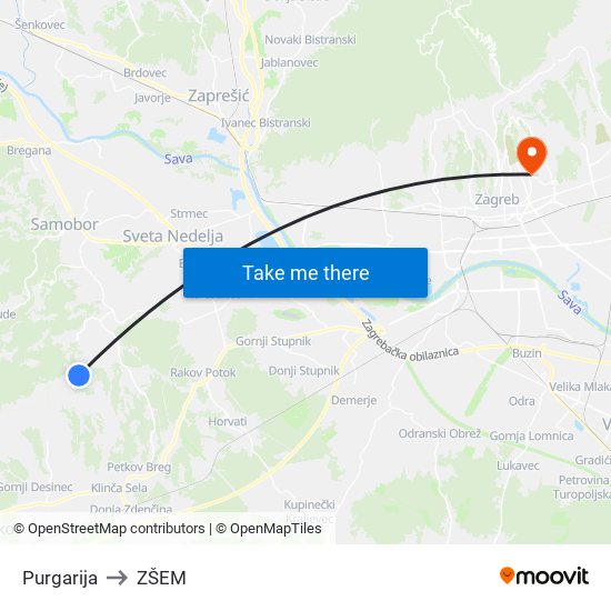 Purgarija to ZŠEM map