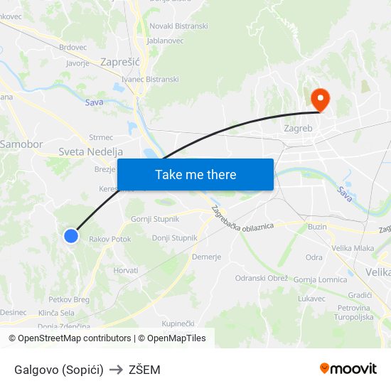 Galgovo (Sopići) to ZŠEM map