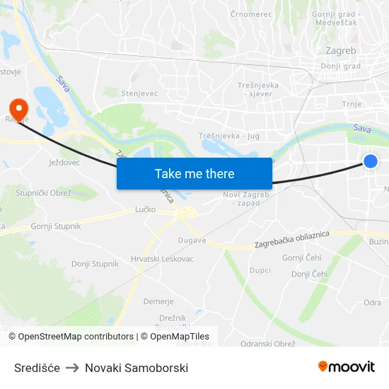Središće to Novaki Samoborski map