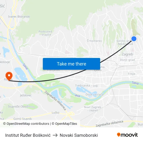 Institut Ruđer Bošković to Novaki Samoborski map