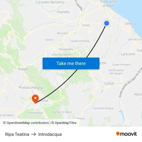 Ripa Teatina to Introdacqua map