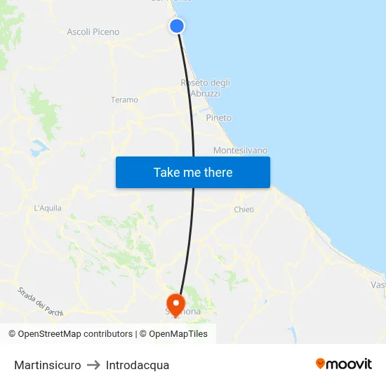 Martinsicuro to Introdacqua map