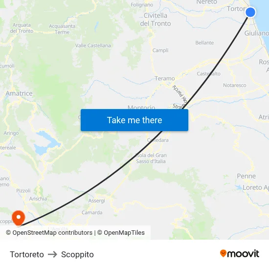 Tortoreto to Scoppito map