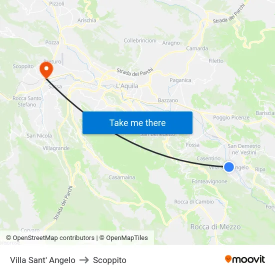 Villa Sant'Angelo to Scoppito map