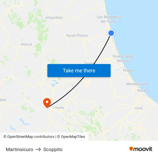 Martinsicuro to Scoppito map