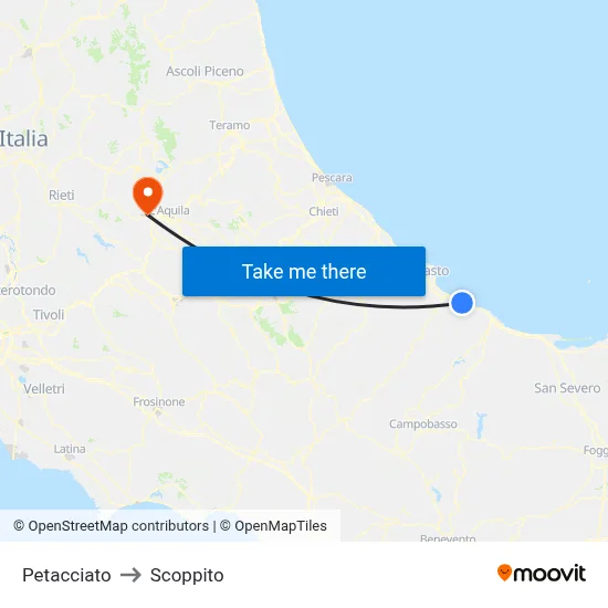 Petacciato to Scoppito map