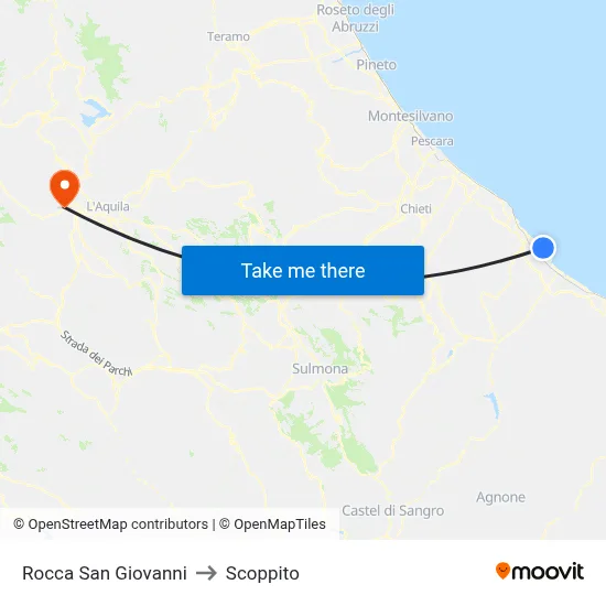 Rocca San Giovanni to Scoppito map