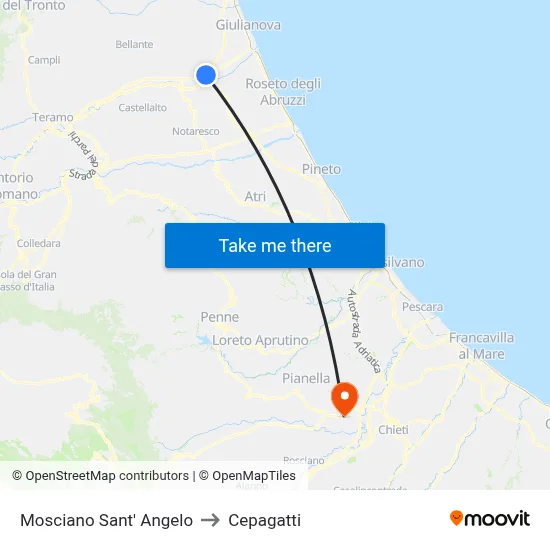 Mosciano Sant' Angelo to Cepagatti map