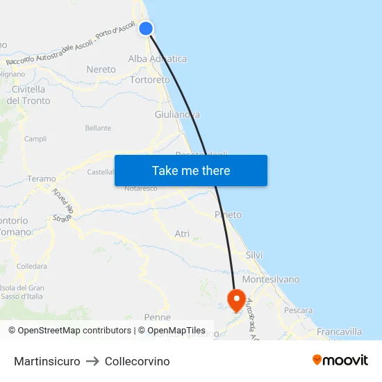 Martinsicuro to Collecorvino map