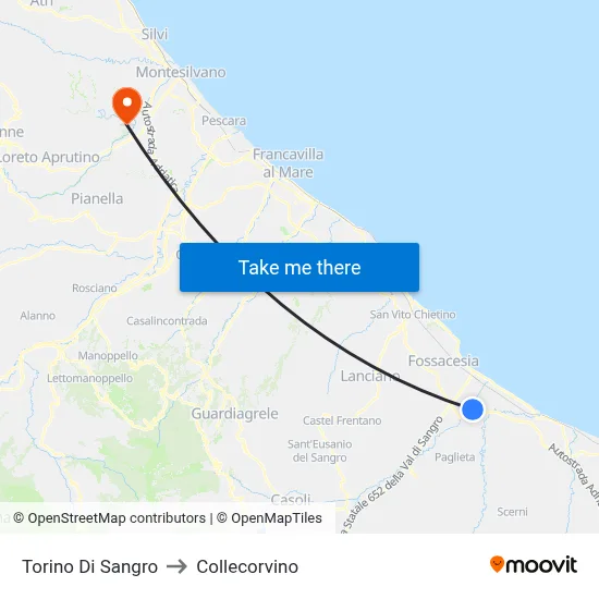 Torino Di Sangro to Collecorvino map
