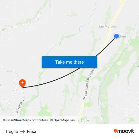 Treglio to Frisa map