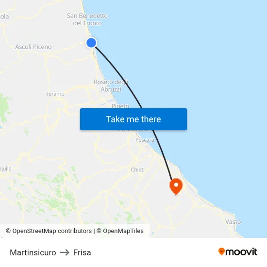 Martinsicuro to Frisa map